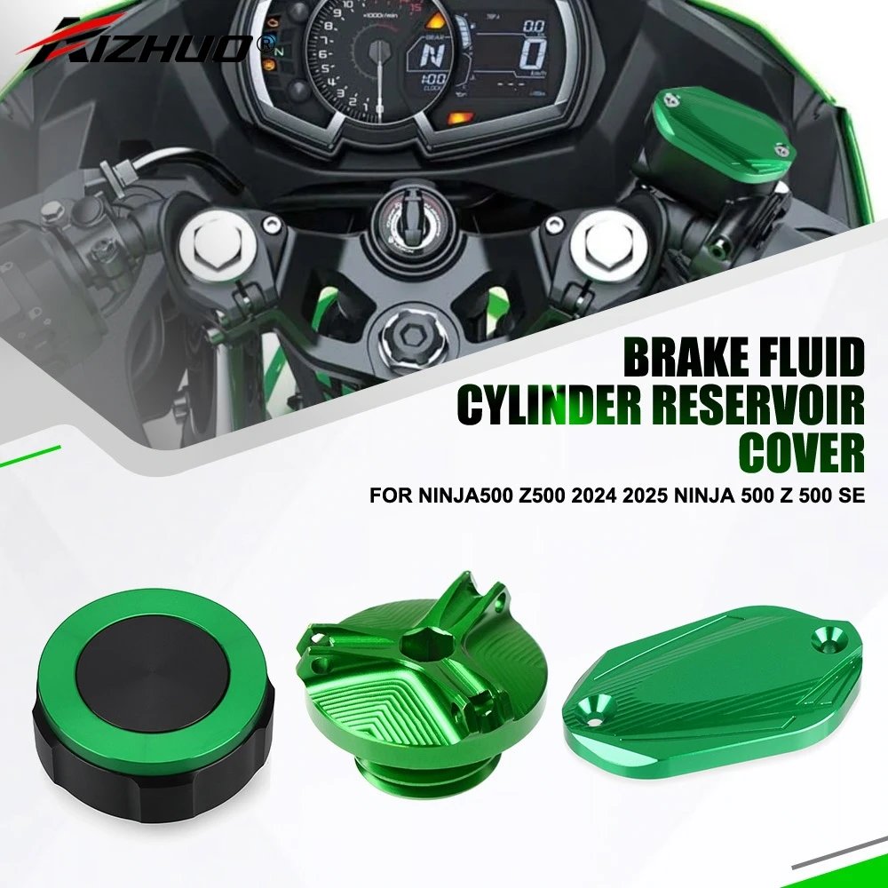 

Motorcycle Brake Fluid Reservoir Cap Oil Filler Tank Cover Protector For Kawasaki Ninja500 Z500 2024 2025 Ninja 500 Z 500 SE