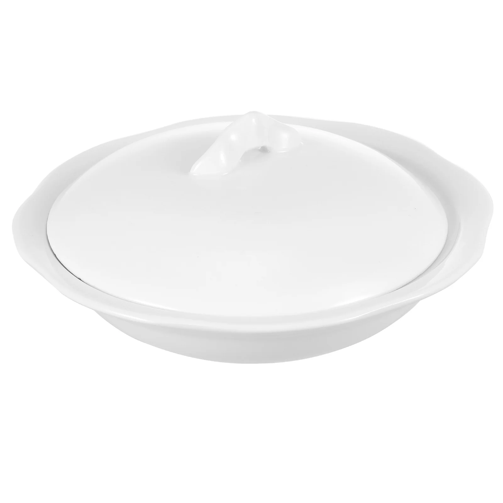

Lid Butter Plate White Ceramic Bowl Simple Kitchen Use Bird Nest Abalone Food Serving Stable Heat Resistant Abalone Bowl