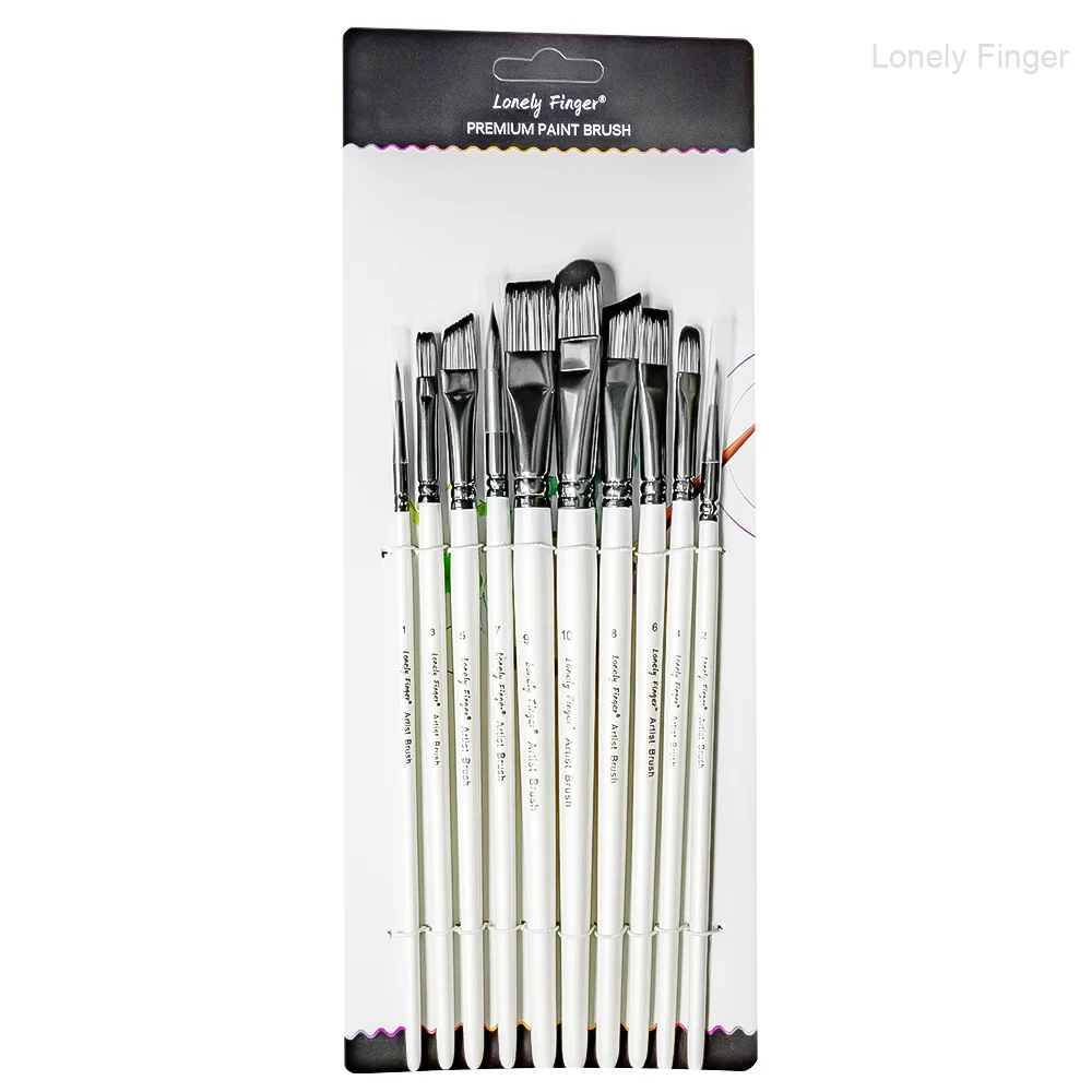 

Профессиональные акварельные кисти, 10 шт. Формы кистей для художников, включая заостренные круглые, на плоской подошве, Filbert, угловые, подходят для переменного тока