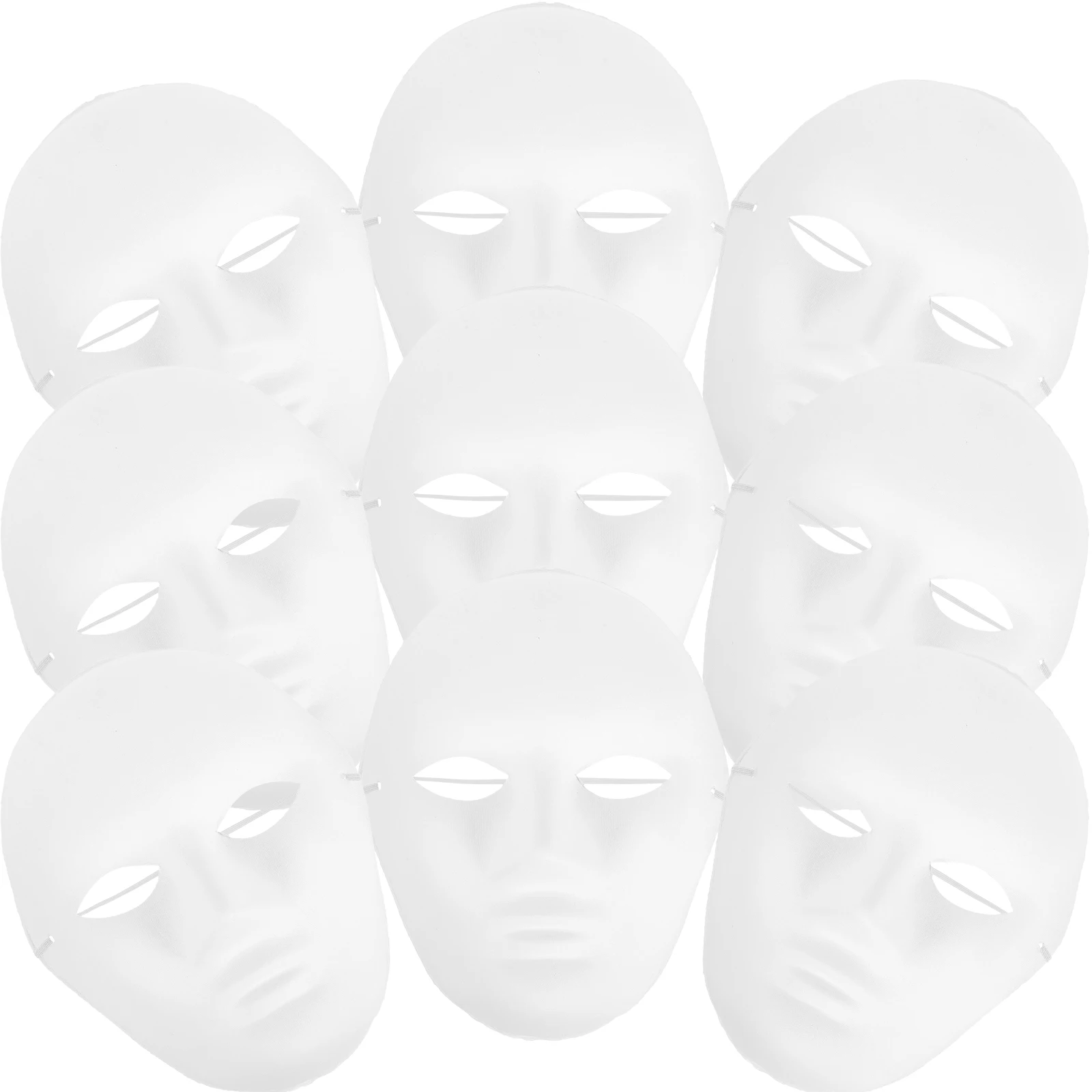 24 قطعة قناع مكياج مرسوم يدويًا للرجال أقنعة فارغة لتزيين حفلة الهالوين البيضاء