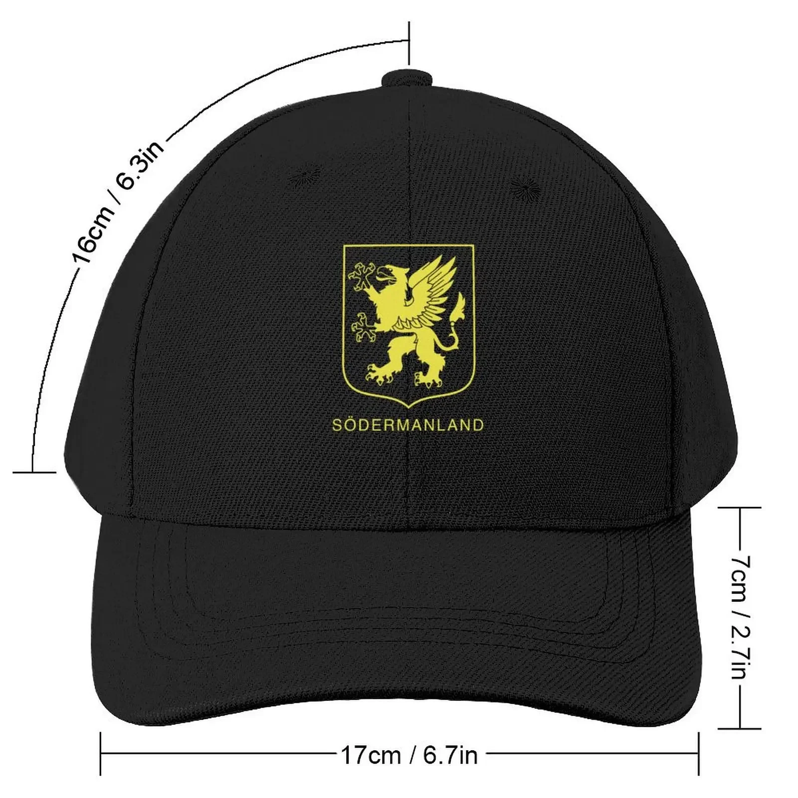 Rampant Griffin, the Coat of Arms of S?dermanland, Sweden, Yellow print (Svenska Landskap) Baseball Cap