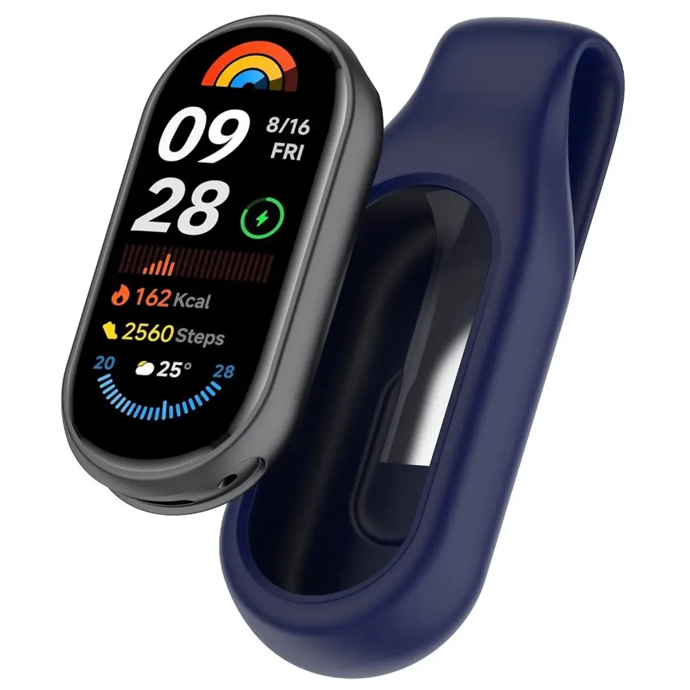 New Silicone Case For Xiaomi Band 10 9 8 Anti-lost Steel Clip Watch Clip Protector Anti-Scratch Replacement Protective Sleeve