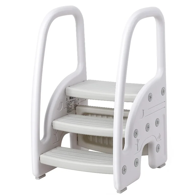 

Toddler Step Stool, Kids Step Stool with Handles Sides, Plastic 3 Step Stool for Bathroom Sink,Kitchen Counter,Toilet Potty Trai