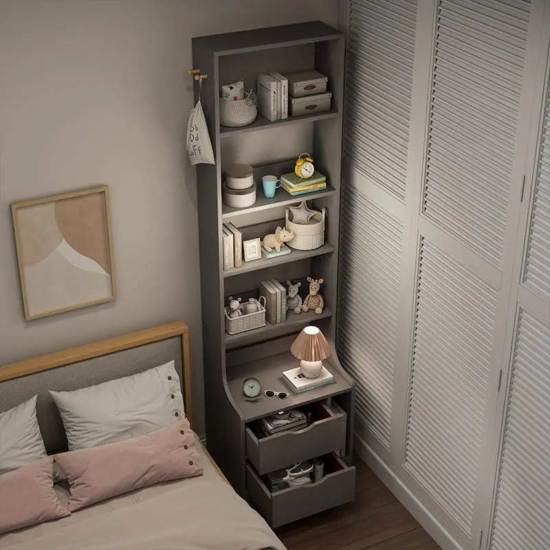 

Bedside table simple modern bedroom heightened multi-functional bedside table bookshelf integrated small storage simple shelf