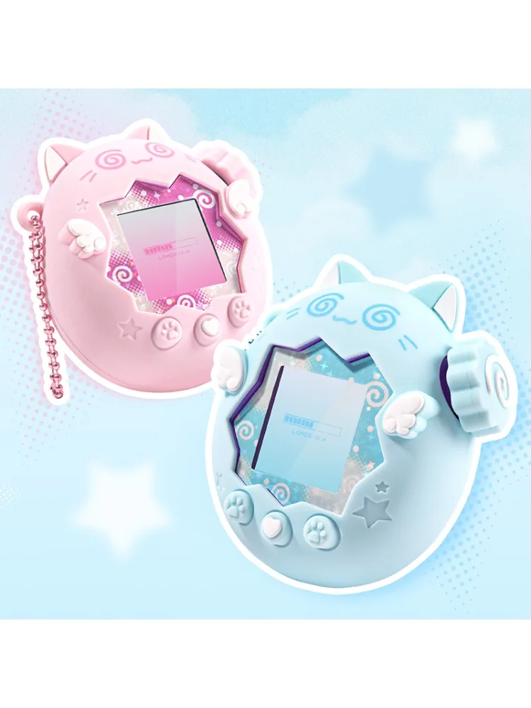 GeekShare Cut Circle Cat Etui Ochronne Silikonowe do Tamagotchi Paradies, Odporne na Upadki, Urocza Kreskówkowa Obudowa Konsoli do Gier, Prezent, Naklejka — zdjęcie produktu 7