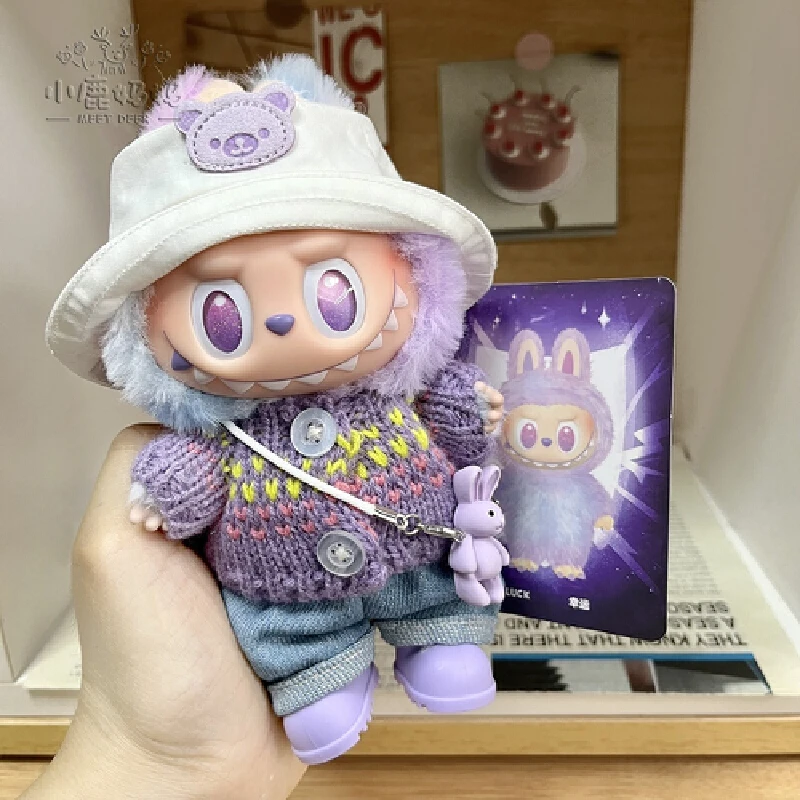 

Cute Cartoon Anime Peripheral Rubble Third Generation Vinyl Doll Clothes Set Rubble 3.0 Trendy Cool Strap Pants Clothes Toy
