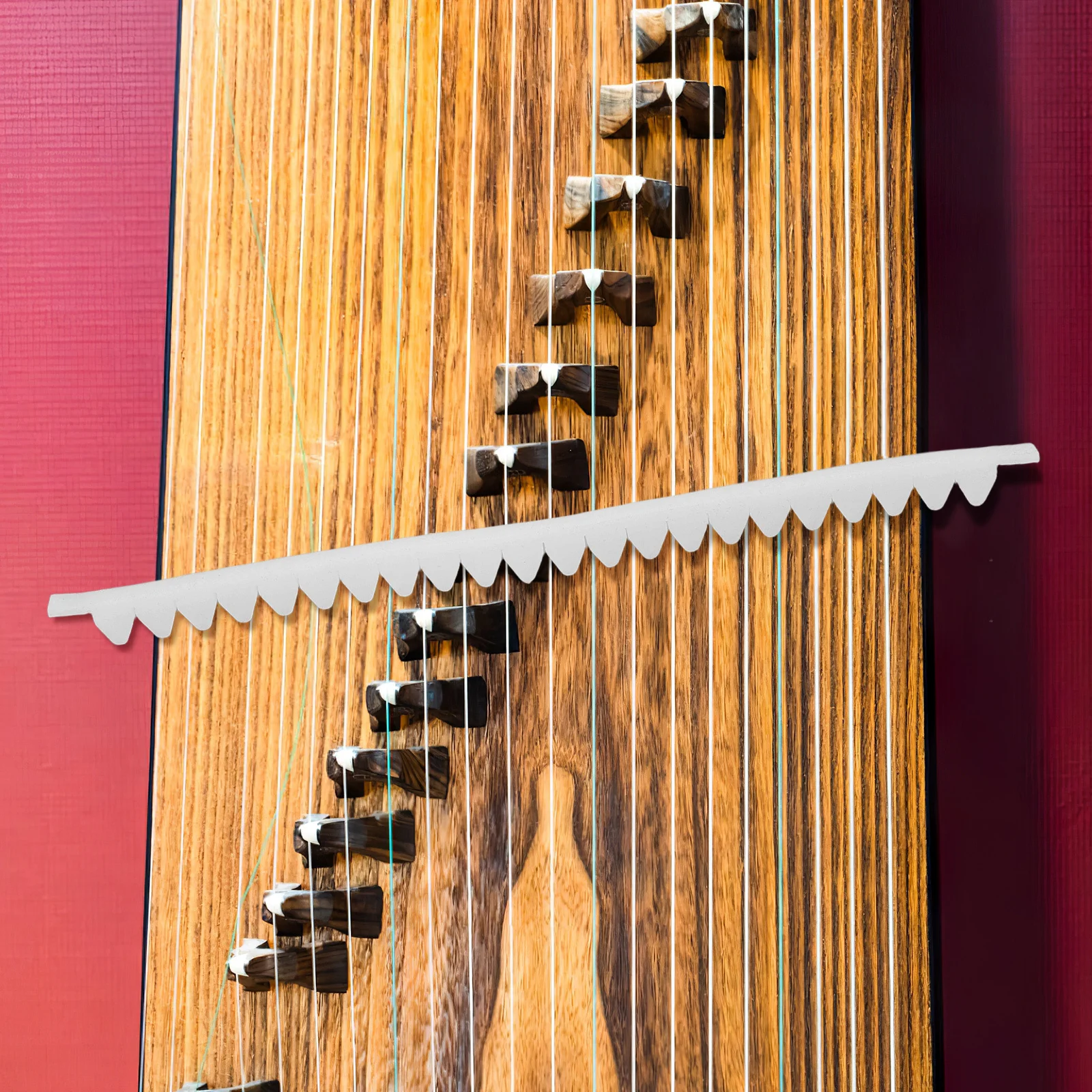 

Guzheng Silent Silicone Mute Strip Transparent Noise Reduction Soundproofing Accessory for Guzheng Practice Training Supplies