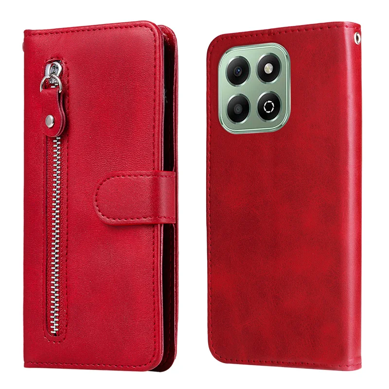 

High-quality X6C/X7C/X8C/X9C Fundas Zipper Leather Case For Honor X6c Case Card Slot Stand Wallet Phone Cover For HONOR X6c X 6C