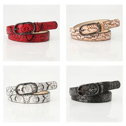 Personalized Belt for Women Snake Pattern Pu Thin Belt Female Fashion All-match Dress Decorative Waistband Wholesale
