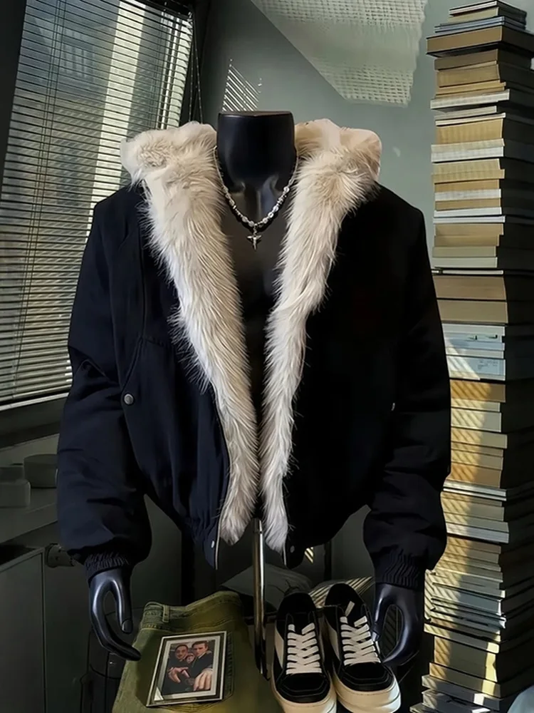 

Мужское теплое пальто из хлопка с капюшоном American Sle Thiened Fce на подкладке, зимнее теплое пальто Cleanfit, верхняя одежда с хлопковой подкладкой