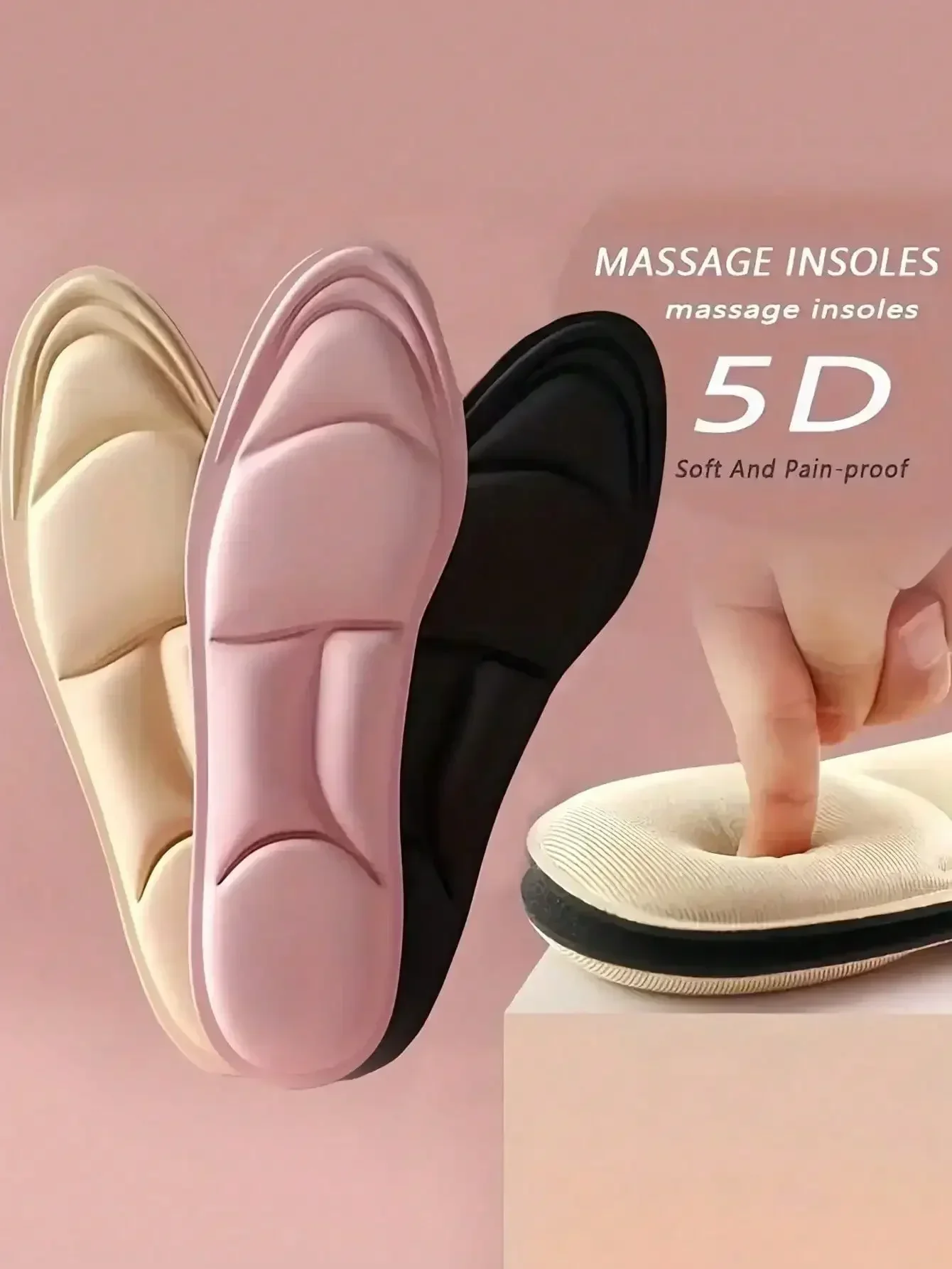 

3 пары женских и мужских мягких стельок 5D, мягкие амортизирующие, впитывающие влагу, удобные вставки для высоких каблуков, кроссовки