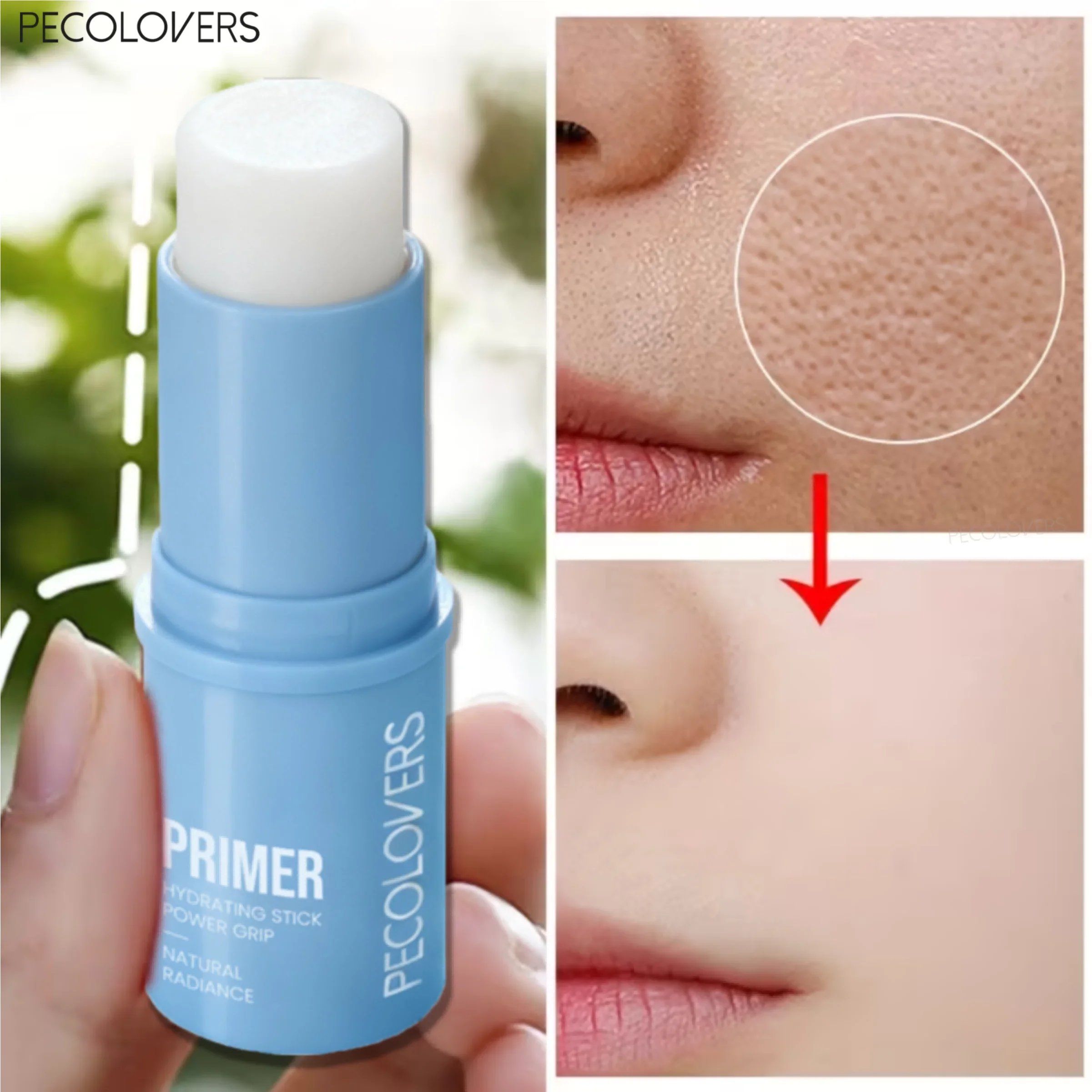Multi-use Power Grip Hydrating Primer Stick, Pore Blur Stick Skin Smoothing Minimize Pores, Natural Radiance Long-lasting