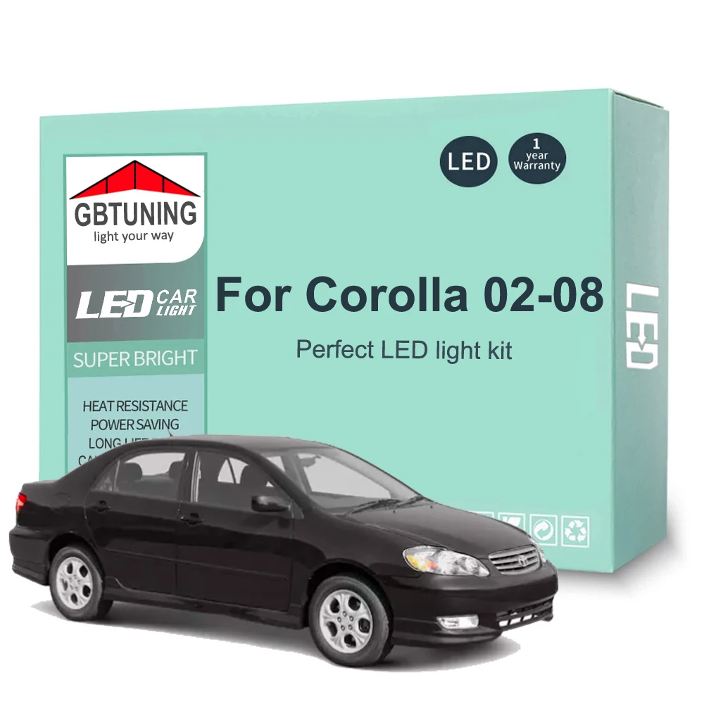 Canbus LED Kit de lâmpada interior carro interior lâmpada de tronco de leitura, Toyota Corolla 2002, 2003, 2004, 2005, 2006, 2007, 2008, 10 peças