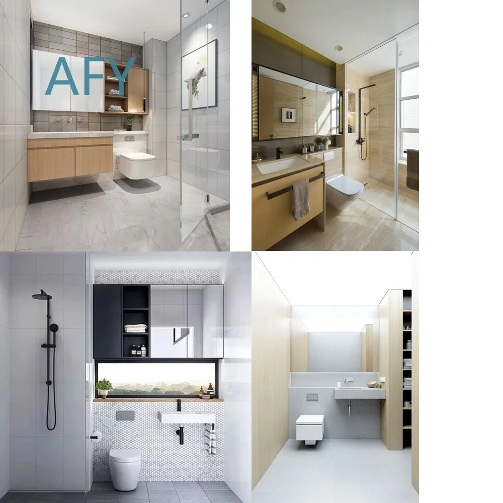 Luxury Wall Mounted Bathroom Vanity Cabinet with Mirror for Hotel Home Office Custom Size Modern Minimalist Design for Small