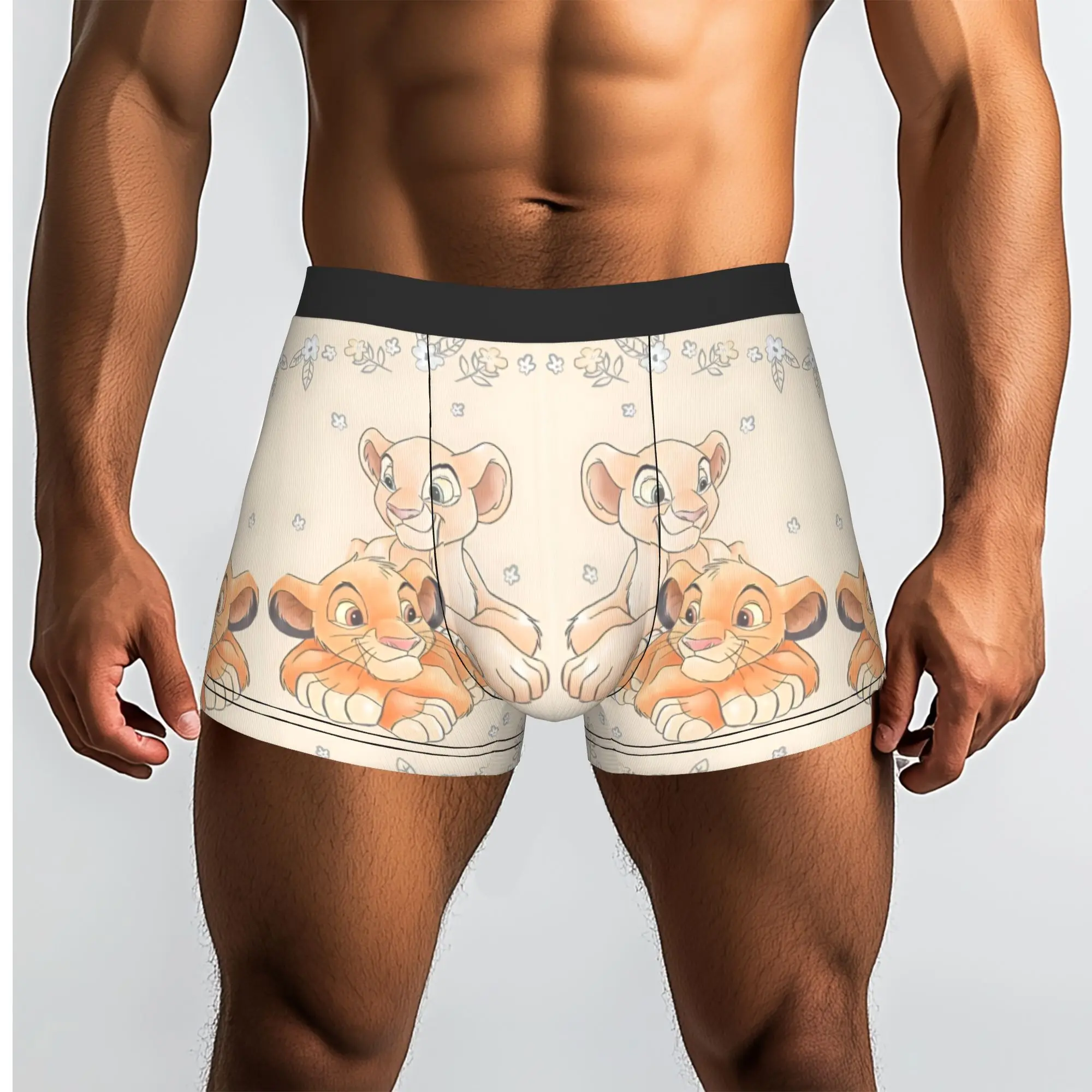 Customized Male Fashion The Lion Cartoon K-Kings Underwear Anime Boxer Briefs Breathable Shorts Panties Underpants