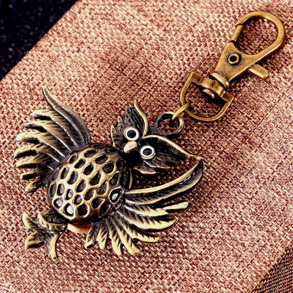 6051Copper-colored spread wings, fried owl, retro large Creative retro gift value exquisite pocket watch