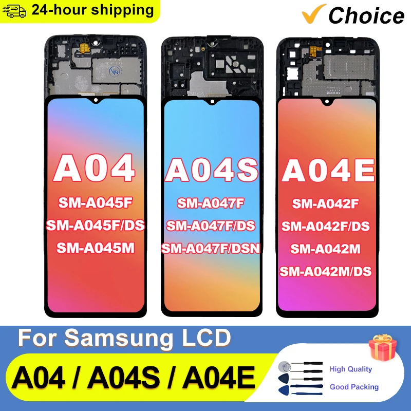 Pantalla LCD para Samsung Galaxy A04 A045 A04s A047 SM-A047, digitalizador de pantalla táctil para Samsung A042 A04e LCD SM-A042F, pieza de repuesto
