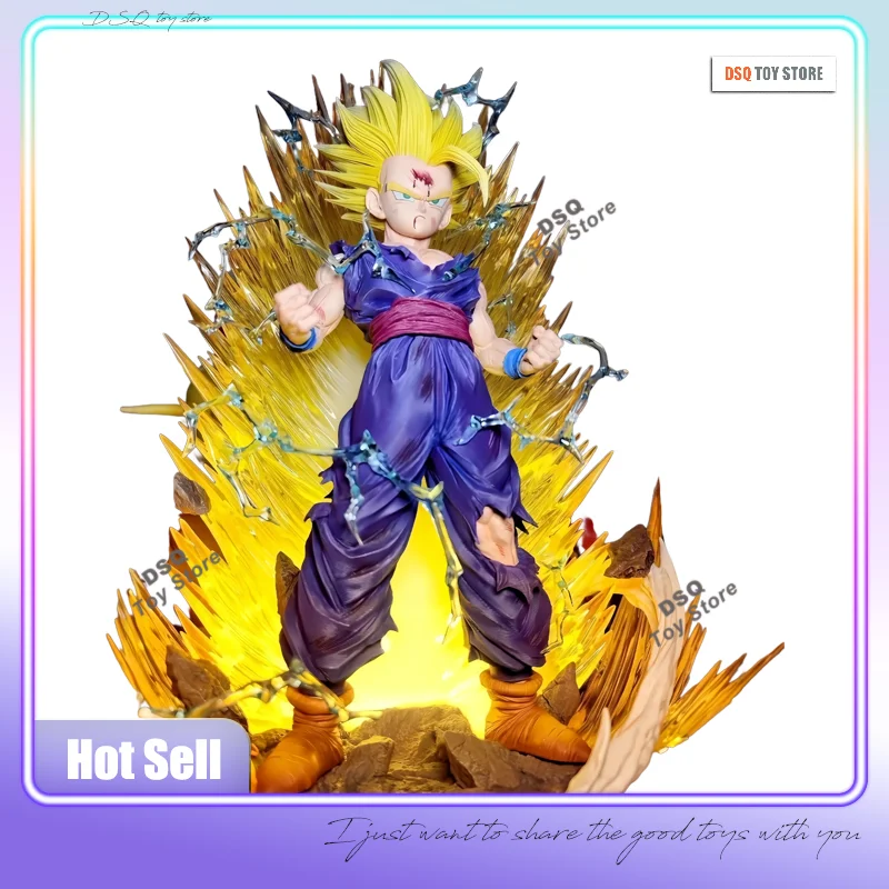 

Dragon Ball Son Gohan, аниме-фигурки, Super Saiyan 2, светящаяся статуя, сменная голова, ручная модель, фанаты, подарки на день рождения, игрушки
