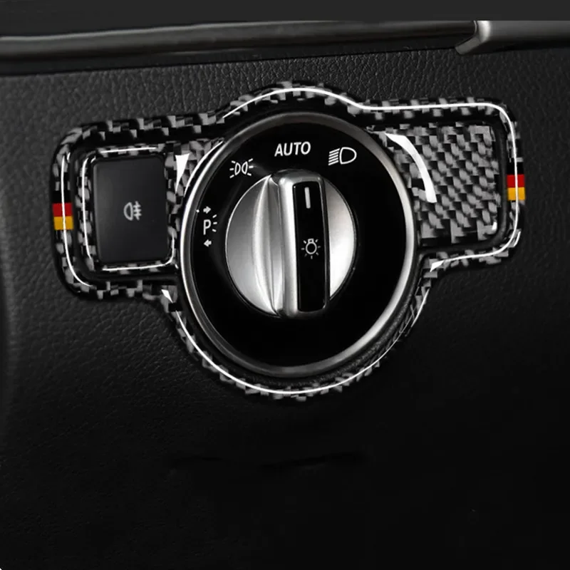 

Car Sticker Front Headlight Switch Button Frame Trim For Mercedes Benz A B C E G Class CLA GLA GLE GLK GL Interior Accessories