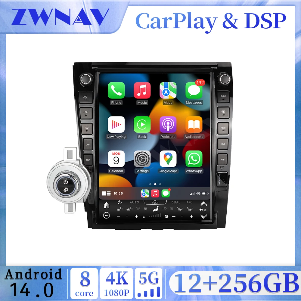 13 Inch T-Style For Toyota Tundra 2007-2013 Car Radio Android 13 Multimedia Vedio Carplay GPS Navigation Stereo DSP Head Unit