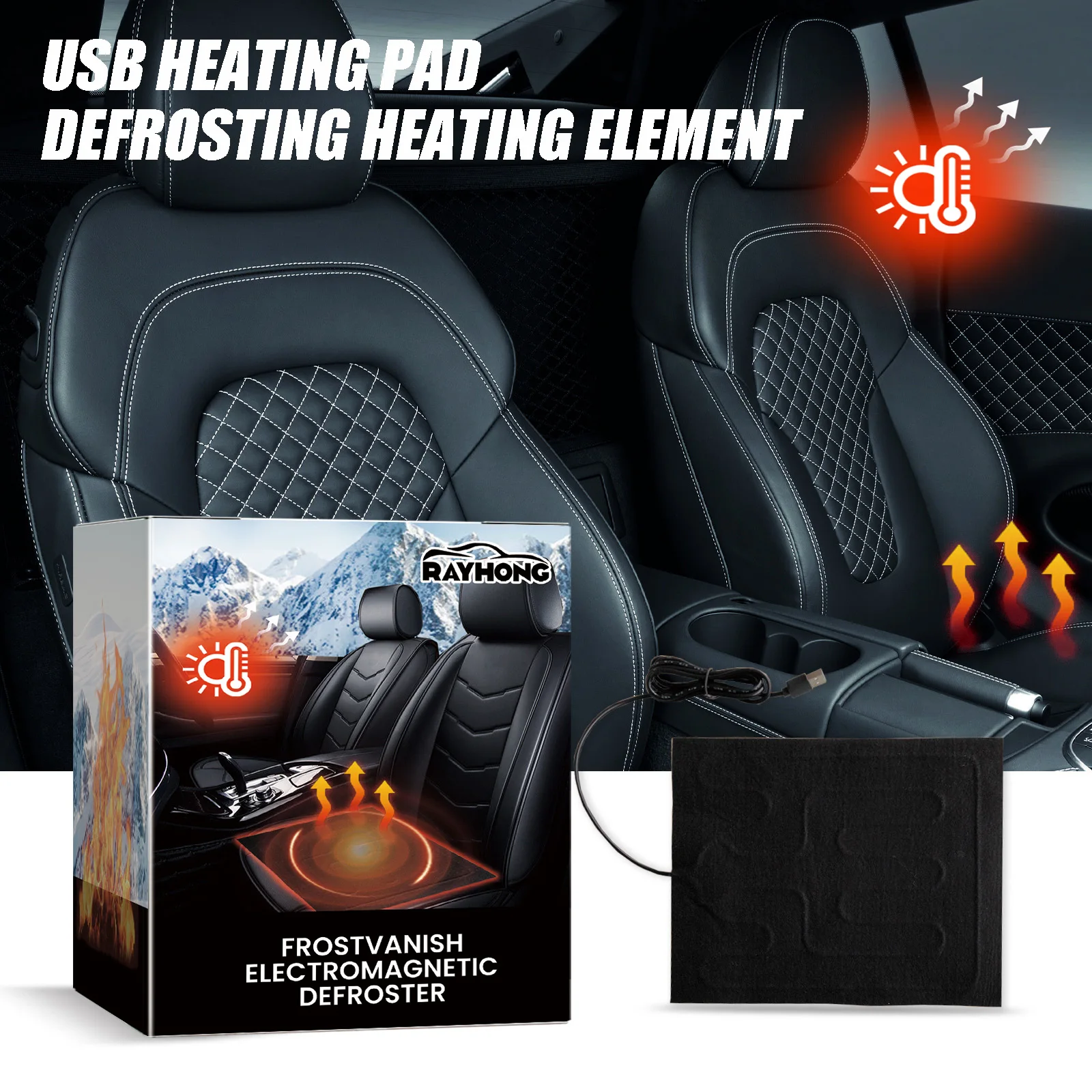 USB Heating Pad Defrosting Heating Element Multi-Functional Car Window Defrosting Snow Melting Defrosting and Defogging Heater