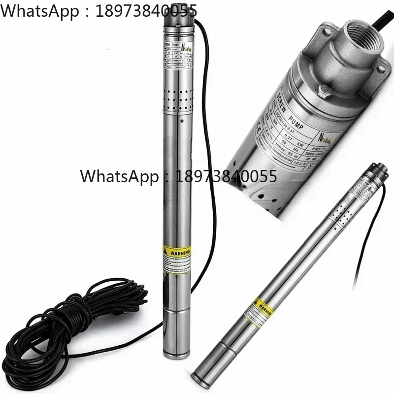 

Deep water pump, electric 0mm stainless steel submersible pump, 2-inch small 5-speed pump, vertical screw pump for well use