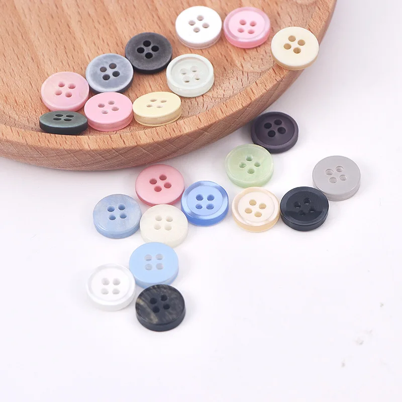 4 구멍 11mm 라운드 셔츠 단추 의류 어린이 아기 귀여운 착용 의류 장식 바느질 수제 DIY 액세서리