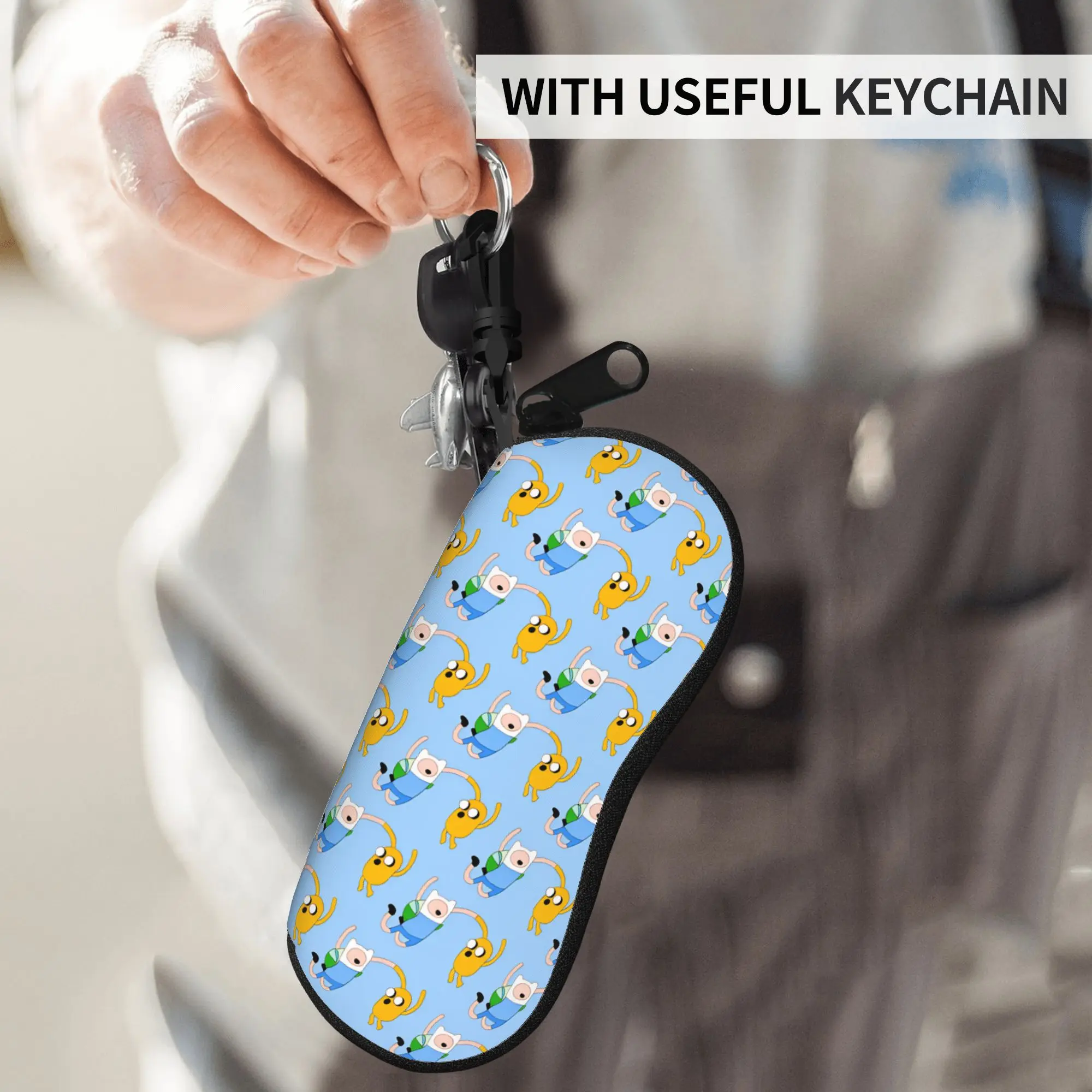 Adventures Time Glasses Case Men Women  Sunglasses Case Soft Key Chain Eyewear Bag Daily Eyeglass Protector - view 5
