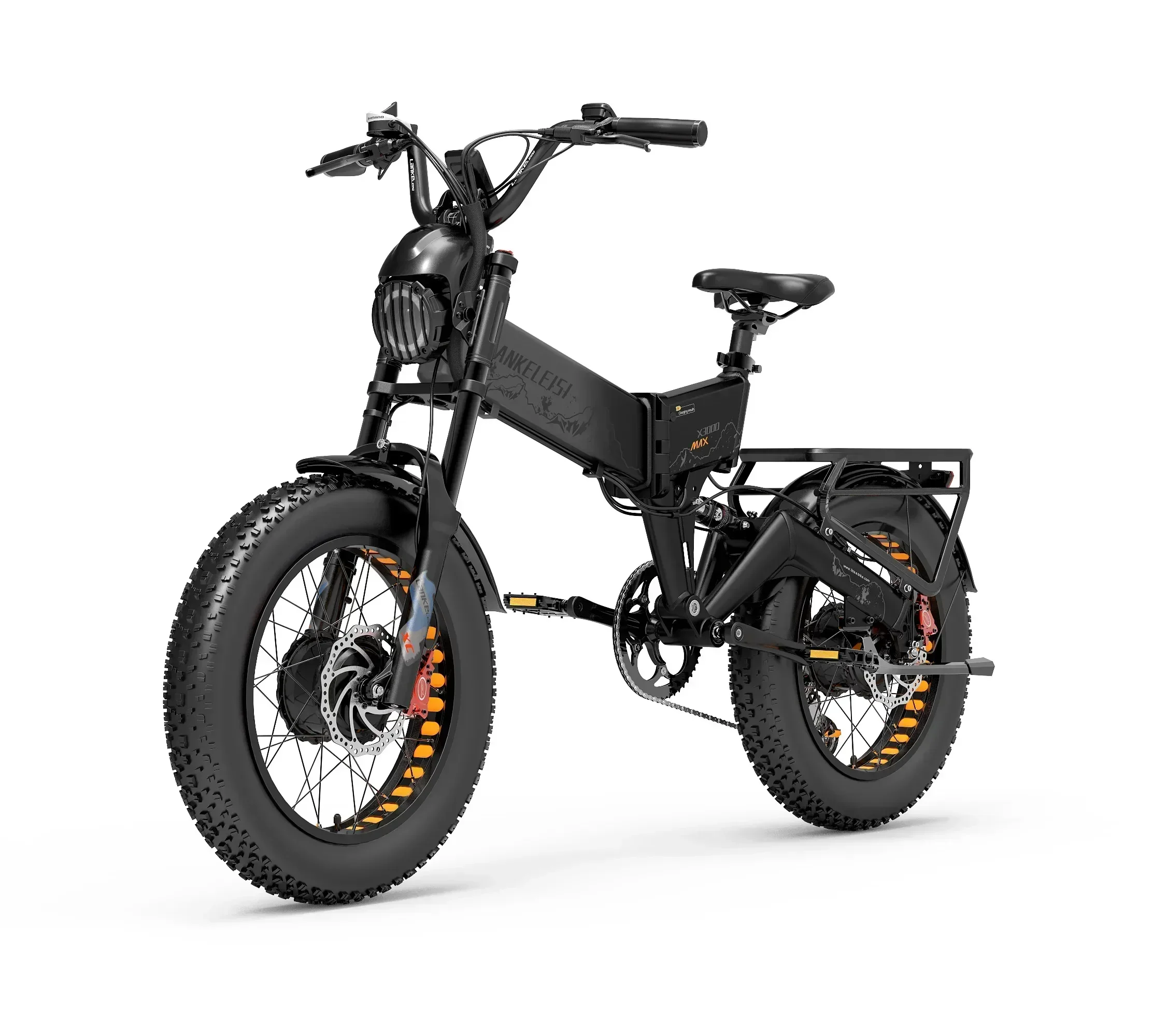 Lankeleisi X3000Max 2000W Front And Rear Double Motors 20Ah Samsung Battery 20inch Electric Snow Bike Mountain Ebike