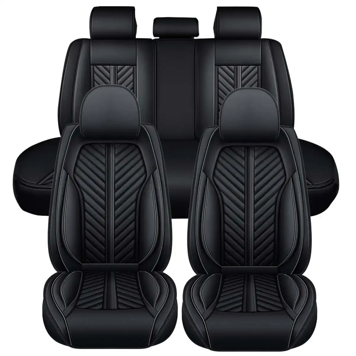 

11PCS Full Seats Cover PU Leather Car Seat Covers 5D Front Rear Seat Cushion Cover Waterproof Detachable Universal for SUV Truck