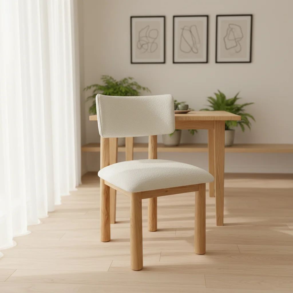 Solid Wood Dining Chair with Durable fabric Sponge Cushion and Ergonomic Support for Home Restaurant & Office Use