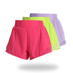 (120-160CM)Kids Quick Dry Sport Shorts Loose Fit Girls Yoga Running Fitness Workout Dancing Exercise Training Short Pants