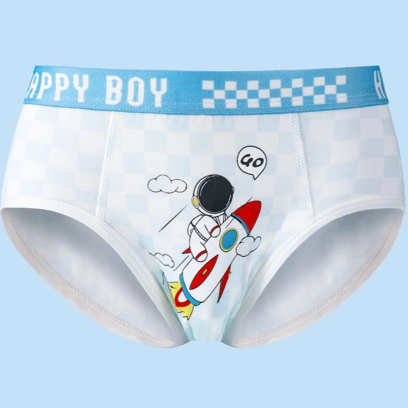 2-14 Years Boys Briefs Blue Astronaut Kids Underwear Stretchy Panties Kids Clothes 3 4 5 6 7 8 9 10 11 12 13 14 Years Old 243004