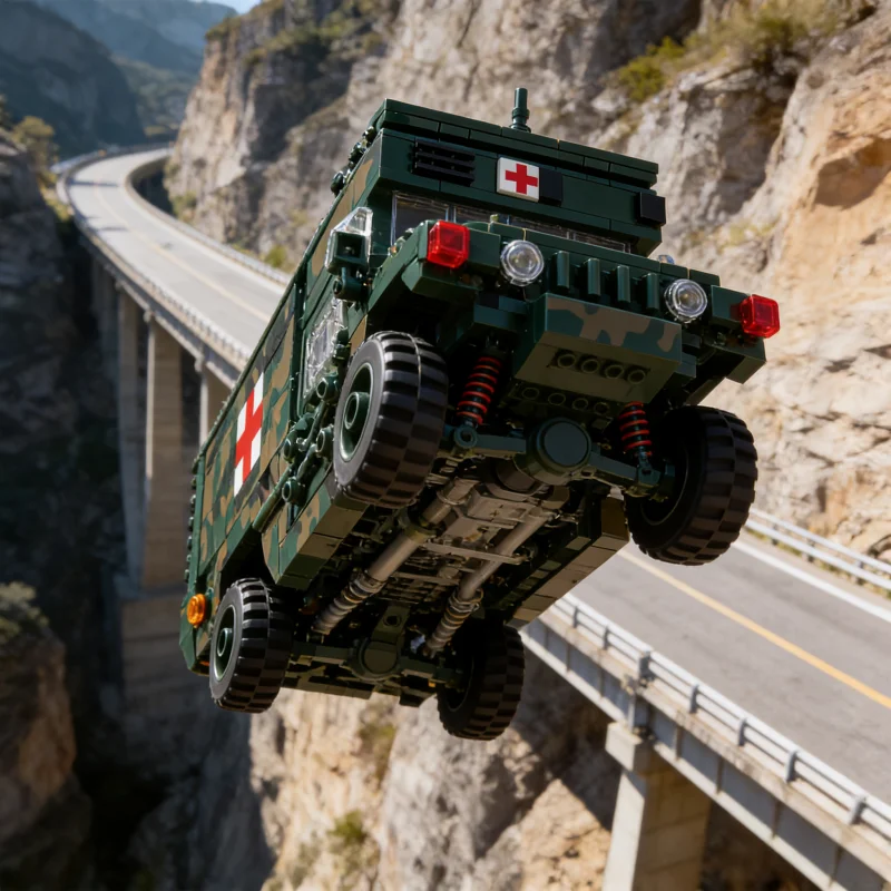 

784PCS Hummered Rescue Car Army Vehicle Model Kids Building Blocks Collection Ornament Bricks For Children Toys Holiday Gifts