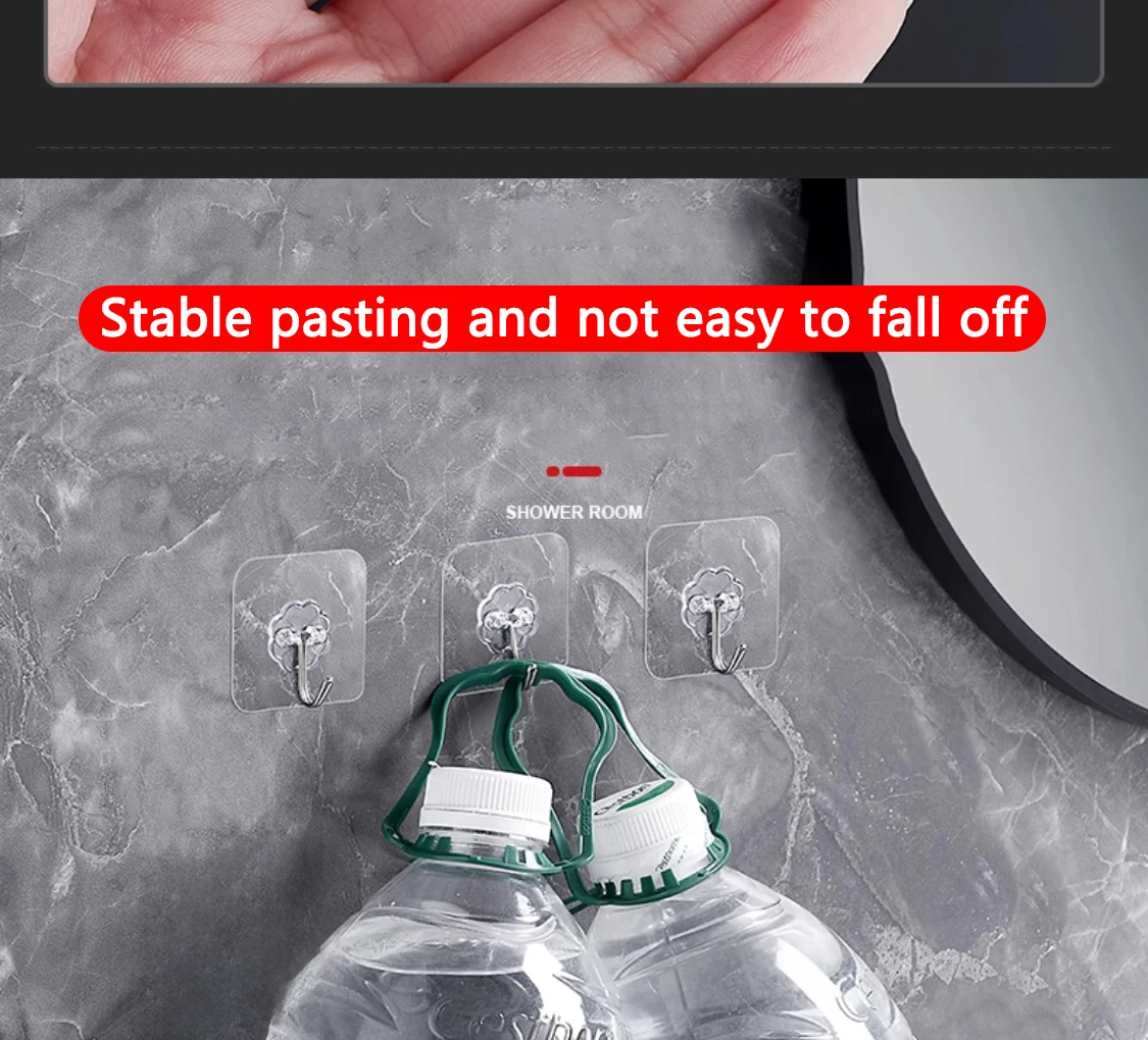 30 Stück Haken, transparent, stark, selbstklebend, für Tür, Wandaufhänger, Haken, Saugnapf, schwere Last, Rack, Tassensauger für Küche, Badezimmer – Detail 8
