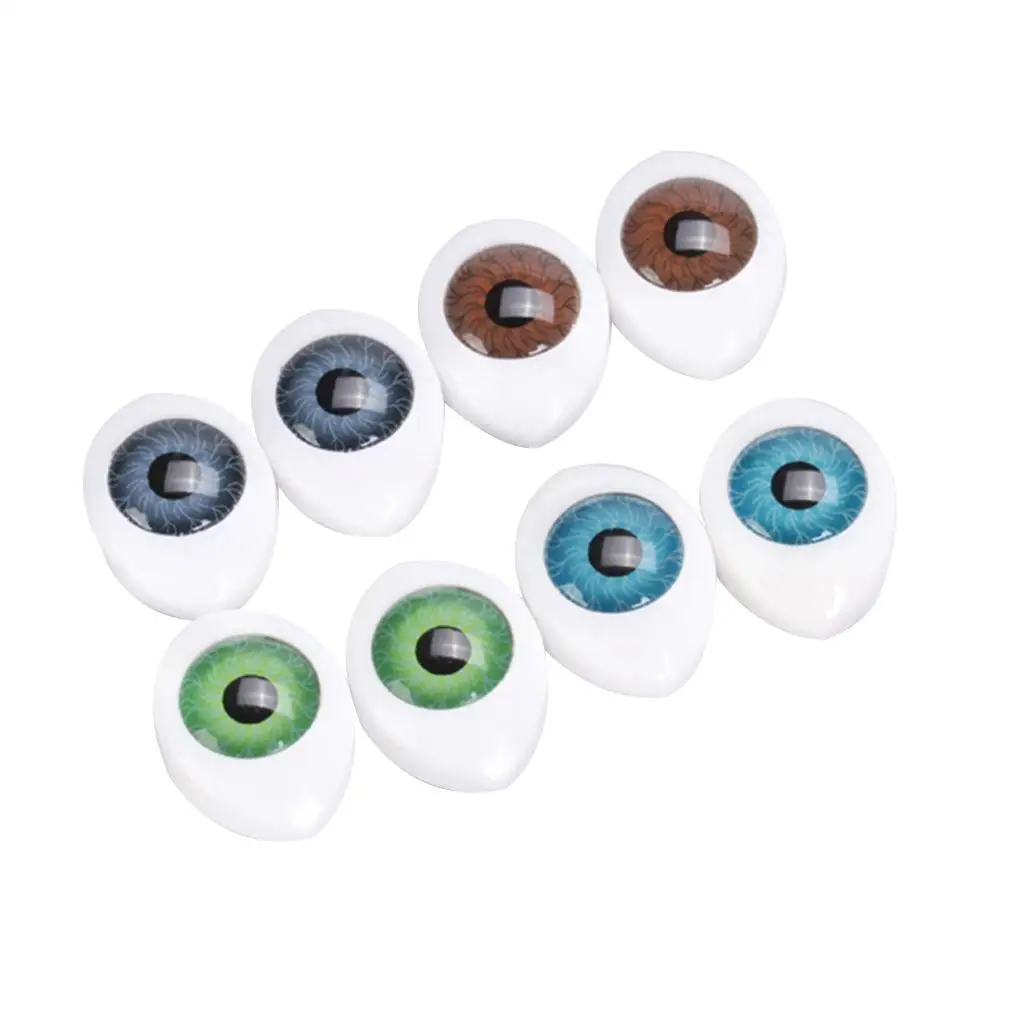 Flat Hollow Back Oval Plastic Eyes Lifelike Doll Accessories DIY Set for Dolls Masks Creation