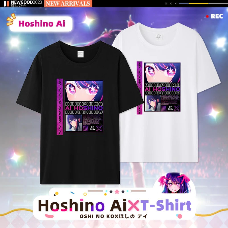 Anime Oshi no Ko Hoshino ai Cosplay Short-sleeved T-shirt  Men Women T-shirts