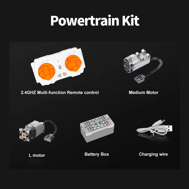 Kit de tren de potencia de Control remoto electrónico de Motor, bloques de construcción de coche deportivo Lambo 1:14, verde, rosa, negro, técnico