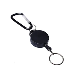 Retractable Keychain Badge Reel Holder Clips Easy-To-Pull Buckle Rope Elastic Keychain for Keychain for Camping Outdoor Key Ring