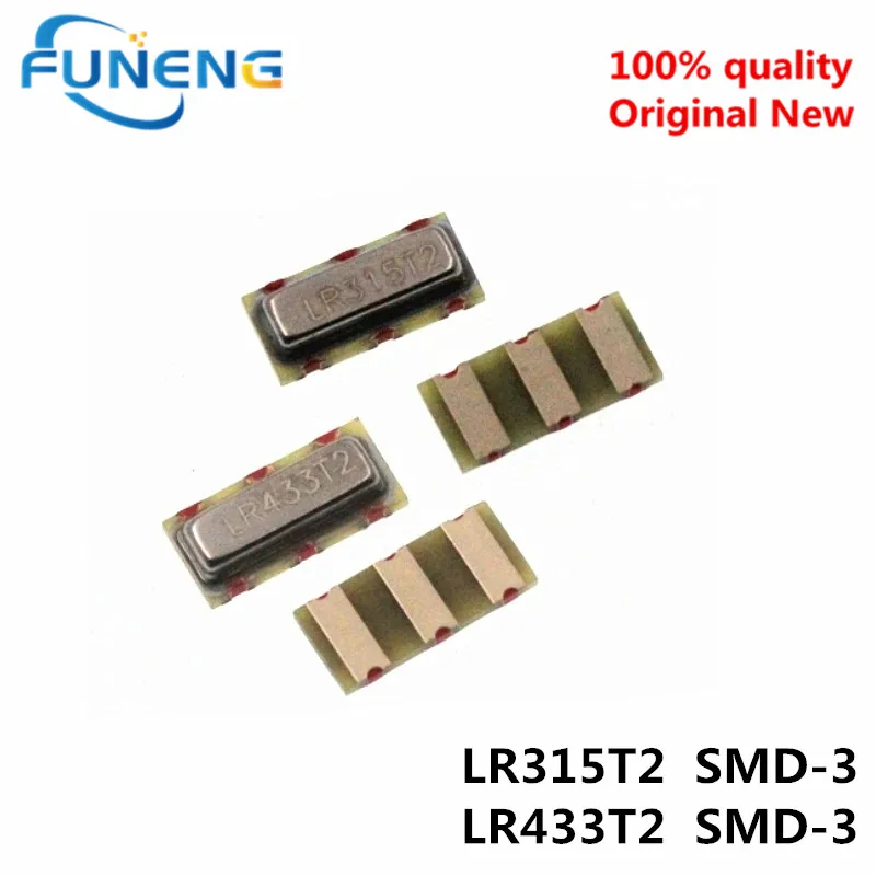 10pcs original genuine SMD crystal oscillator LR315T2/LR433T2 315/433Mhz surface acoustic resonator