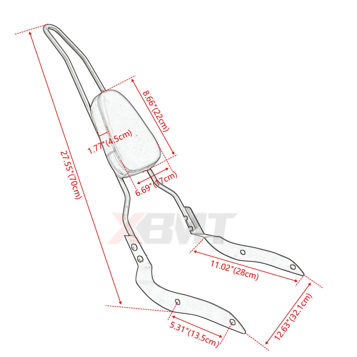 Motorcycle Backrest Sissy Bar Luggage Rack For Yamaha XV 1700 XV1700 Road Star Warrior 2002-2023