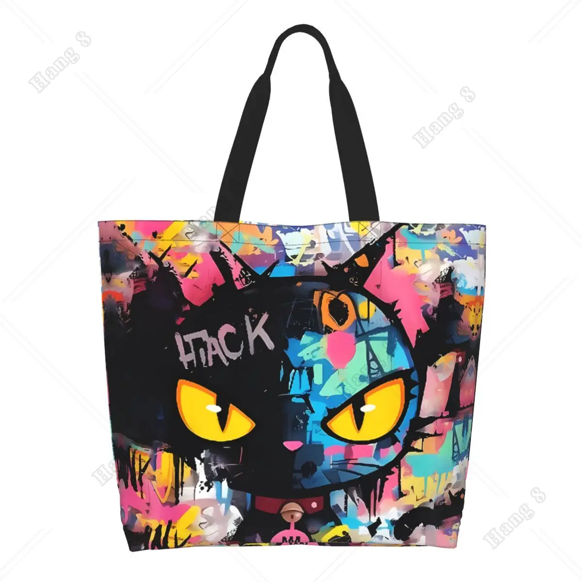 

Anime Doodle Cat Y2K Shopping Bag Print Tote Bag for Women Men Reusable Large Tote Fashionable Bag Print One Size