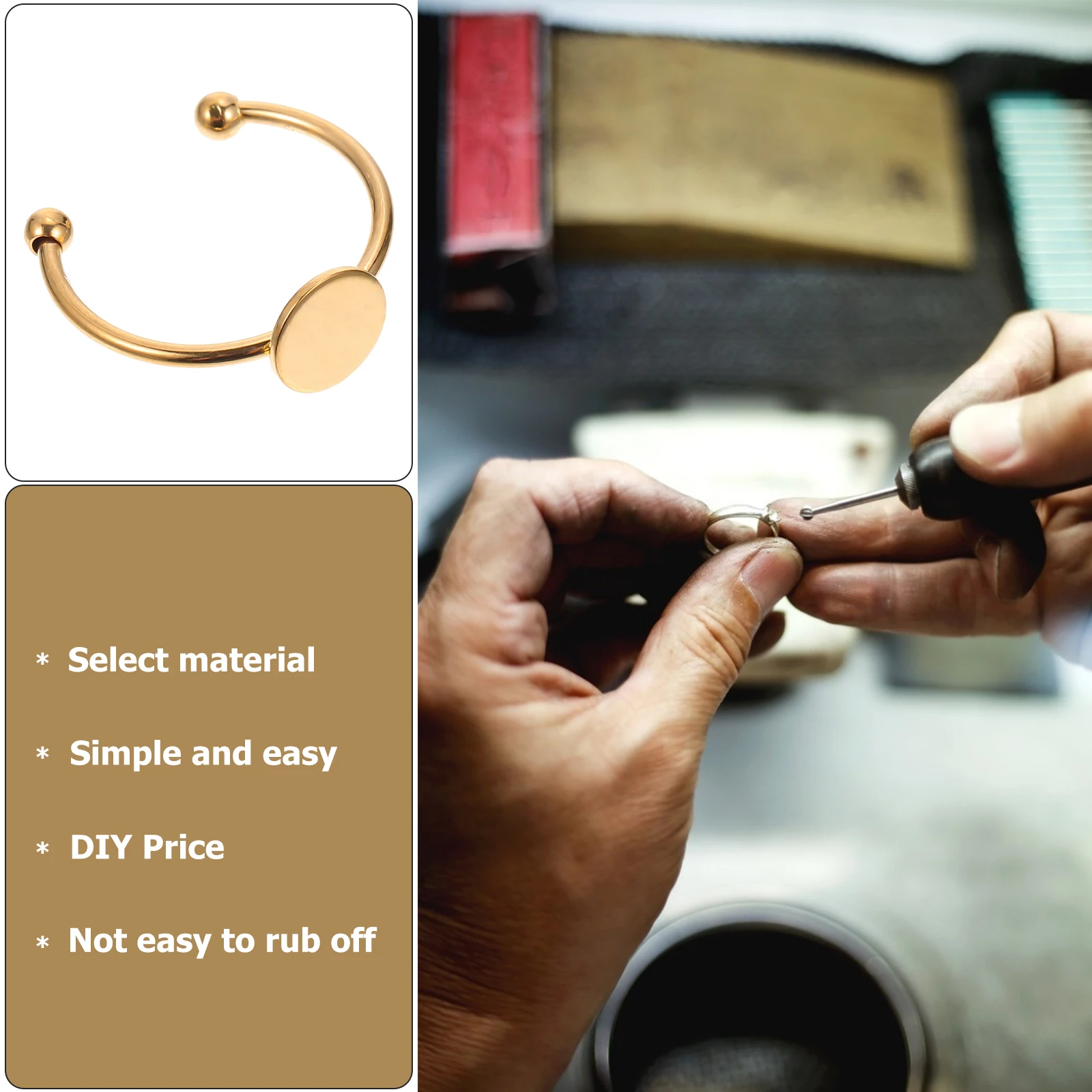 

10 Pcs Bases Stainless Steel Jewelry Sturdy Ring Setting Making Supplies Metal Bezels Craft Kit Customizable Designs