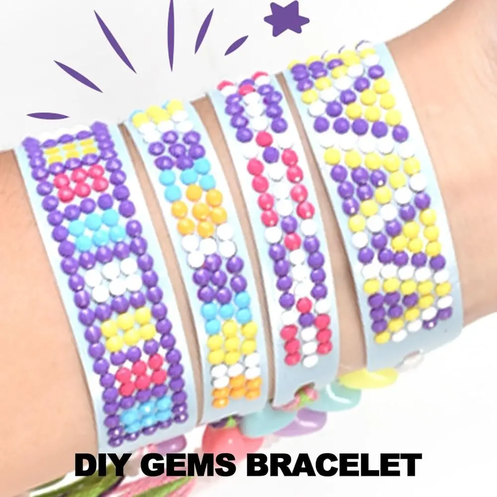 Dress Up Diamond Weaving Hand Rope Set Handmade Point Drill Knitting Children's Diy Puzzle Toy DIY Bracelets Wristbands Making