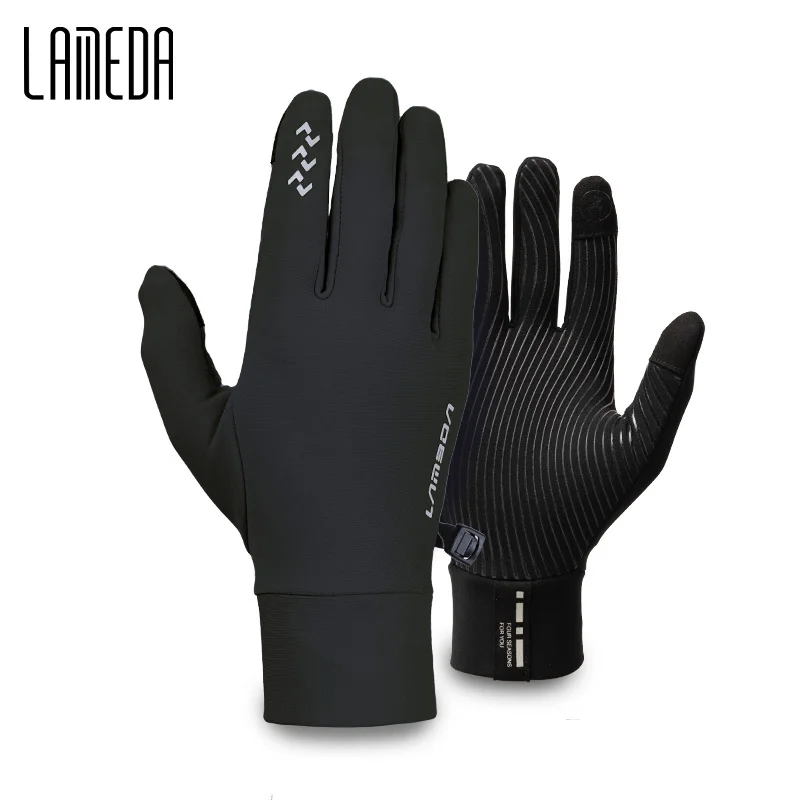 AliExpress LAMEDA 2024 Winter Cycling Gloves Touchscreen Road Mountain Road Bike Gloves Full Finger Fleece Bicycle MTB Glove Accessorires