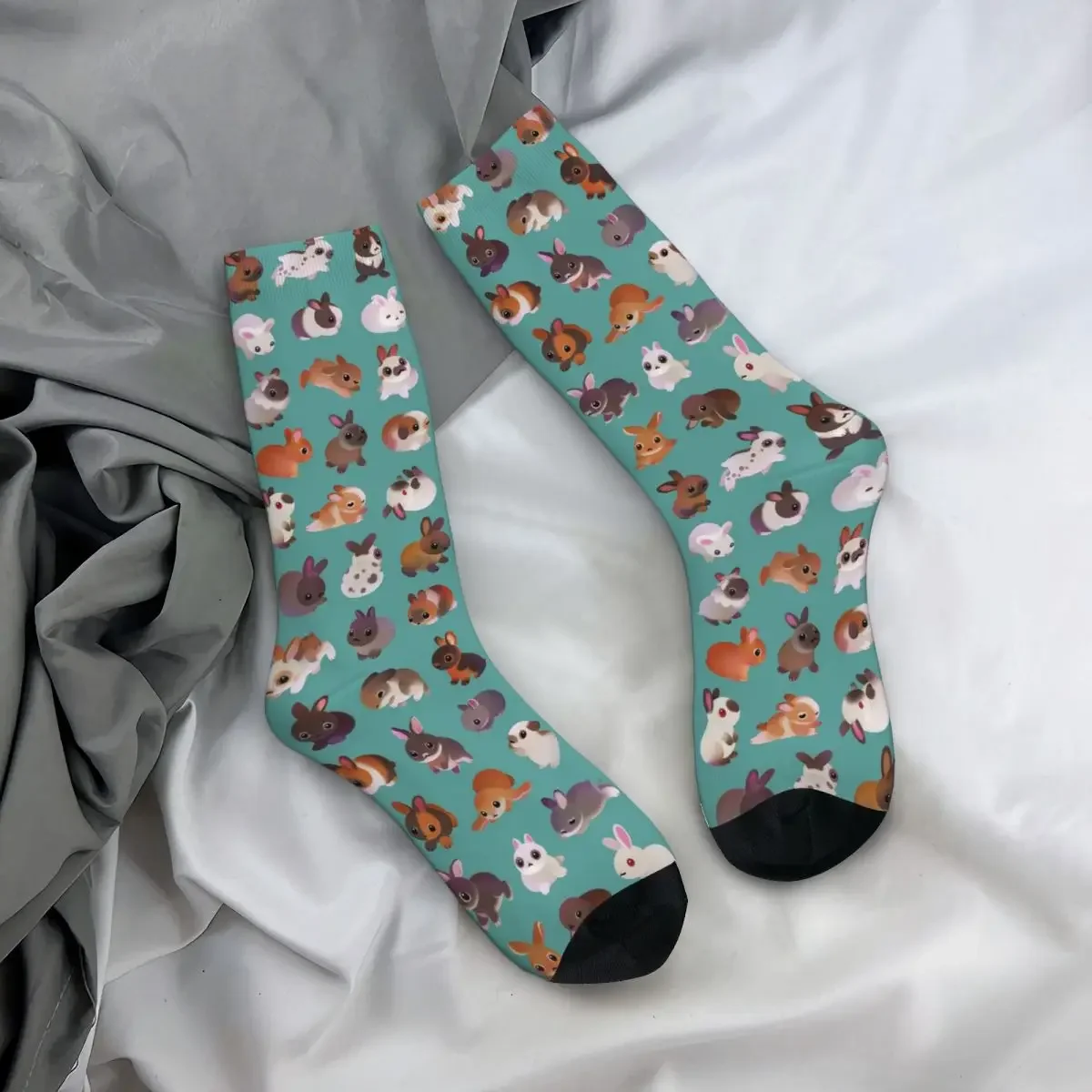 Bunny Day - Other Version Socks Harajuku Sweat Absorbing Stockings All Season Long Socks Accessories for Unisex Gifts