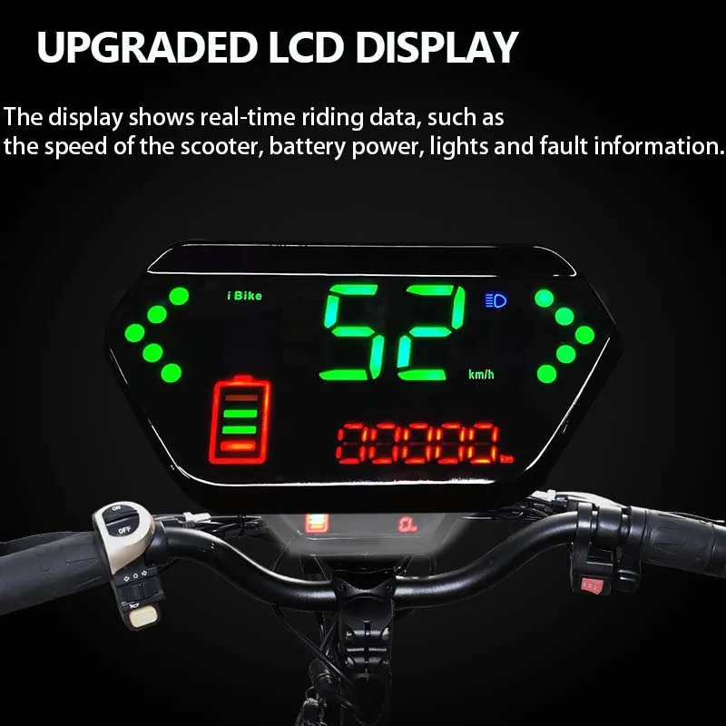 48V-72V Li-Battery Electric Scooter 1200W-6000W Dual Motor Scooter Electric 85KM/H Maximum Speed E Scoter Foldable for Adults