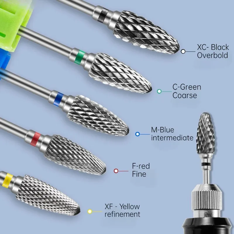 Nail Polish Head Vacuum Alloy Tungsten Steel Grinding Head Polishing Nail Remover and Manicure Tool Polishing Drill Bit Supply