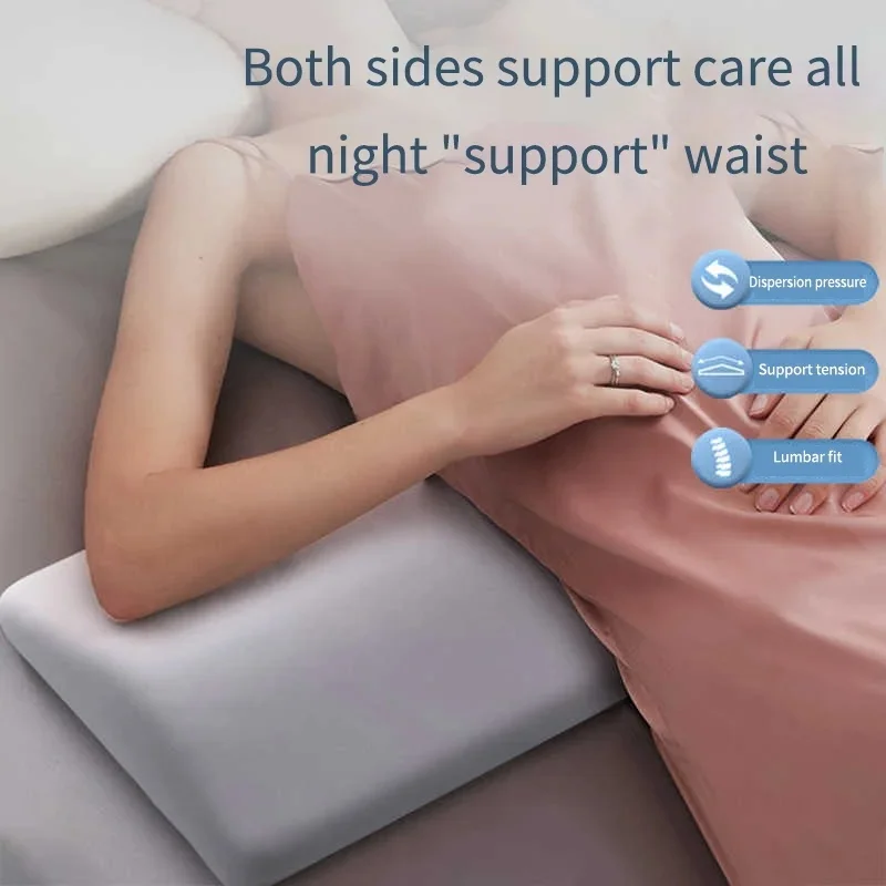 Memory Foam Lumbar Support Pillow Waist Cushion For Sleeping Lower Back Pain Relief Bed Back Support Cushion