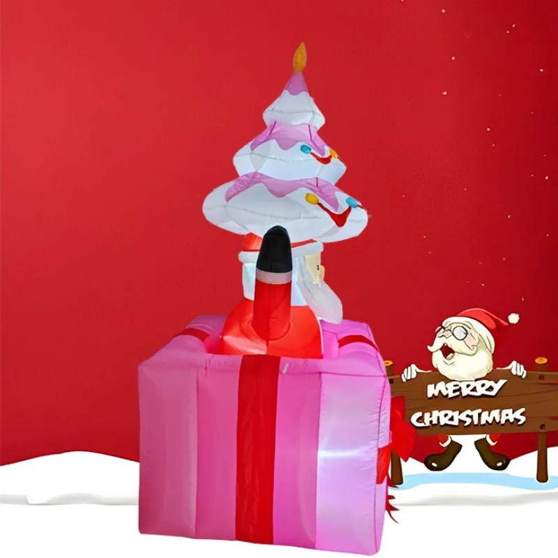 Inflatable Toy Gift Santa Christmas Inflatable Model Luminous Inflatable Model Christmas Atmosphere Decoration Model